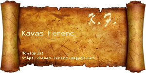 Kavas Ferenc névjegykártya